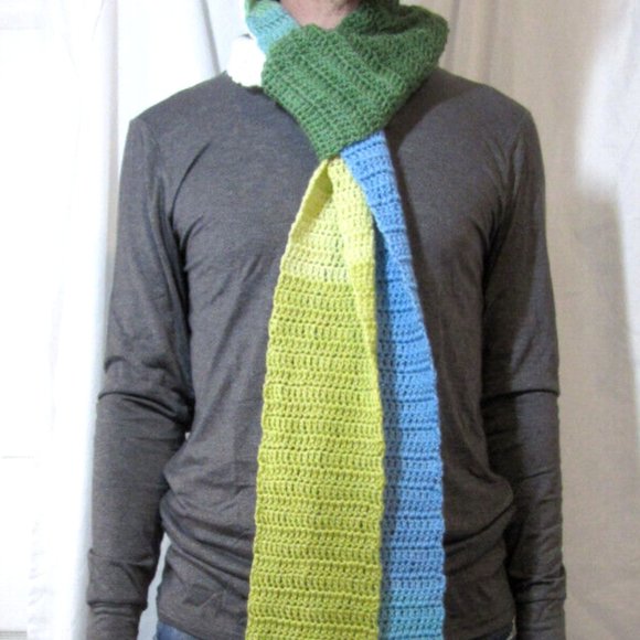 Giant Scarf 142x5 Handmade Crochet Knit Winter Men Women Dr Who Avant Garde NEW - Picture 2 of 6